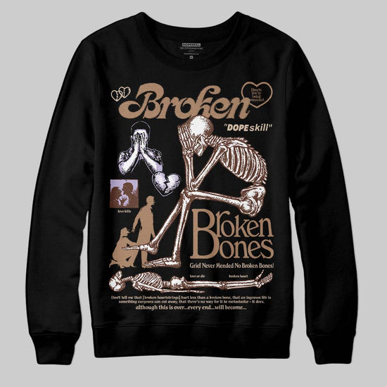 Harris Tweed x Wmns Dunk Low 'Sesame' DopeSkill Sweatshirt Broken Bones Graphic Streetwear - black