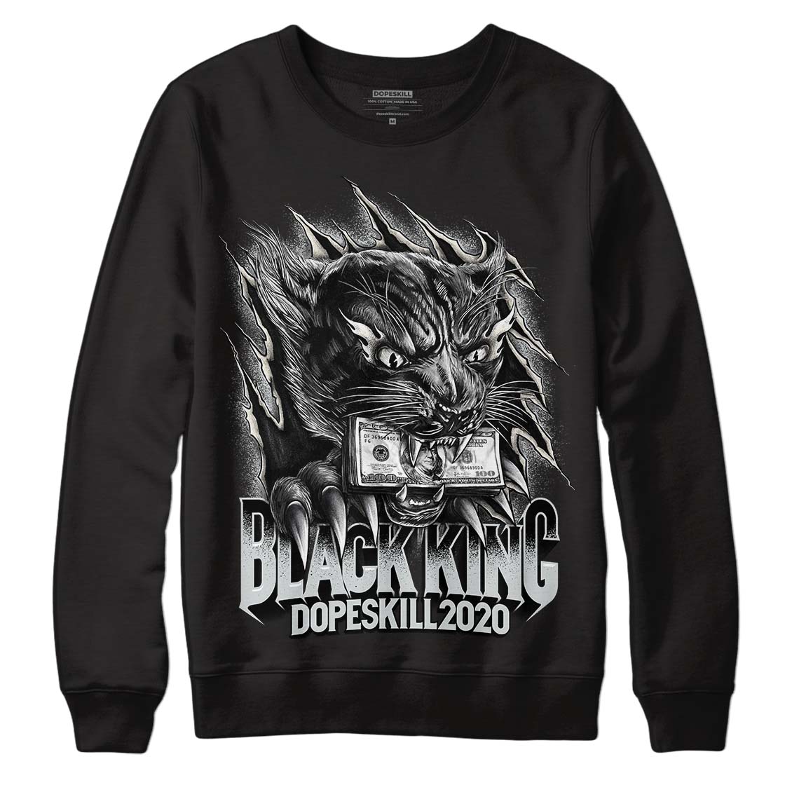 Jordan 1 Retro Low OG Black Cement DopeSkill Sweatshirt Black King Graphic Streetwear - Black