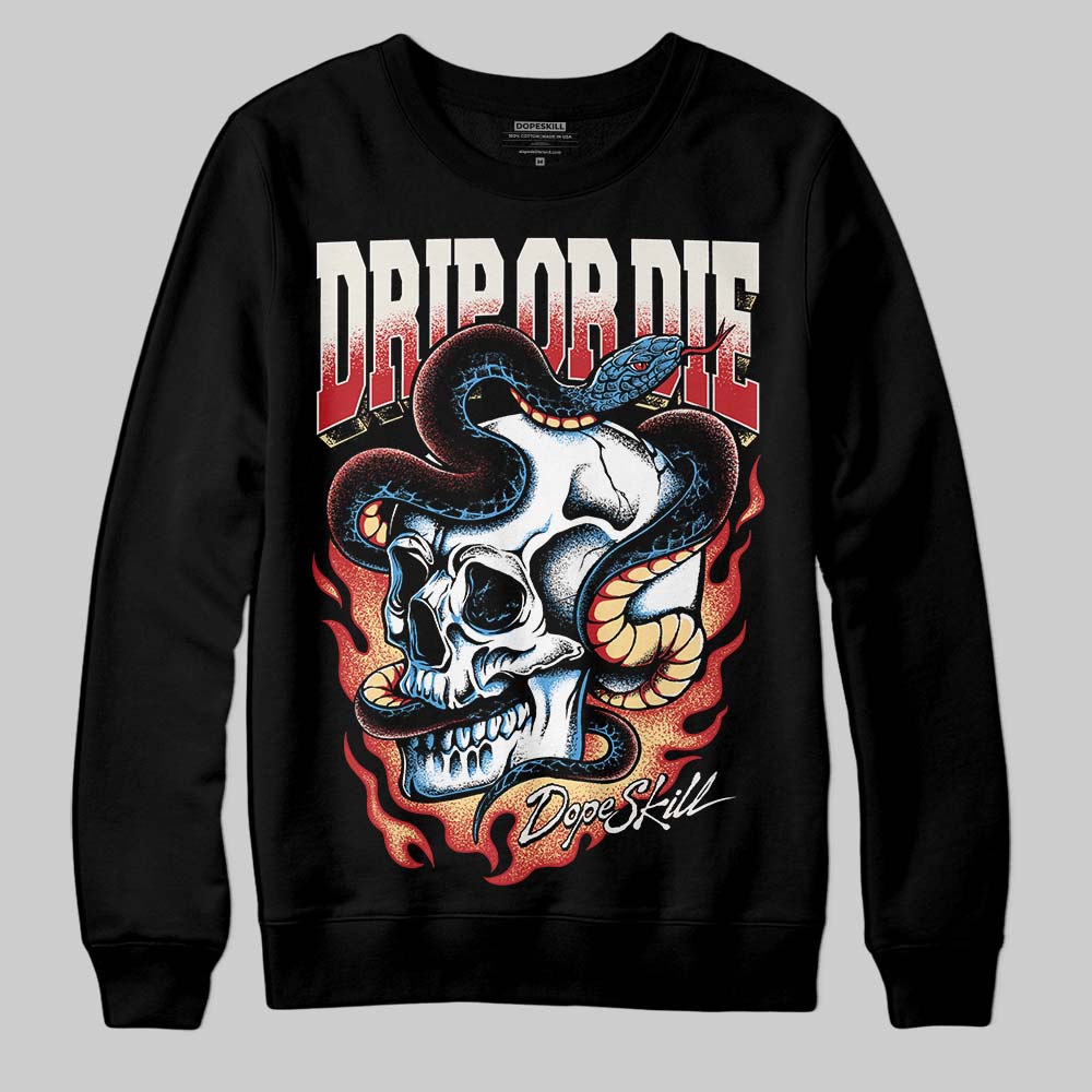 Jordan 4 “Flight Club” DopeSkill Sweatshirt Drip or Die Graphic Streetwear - Black