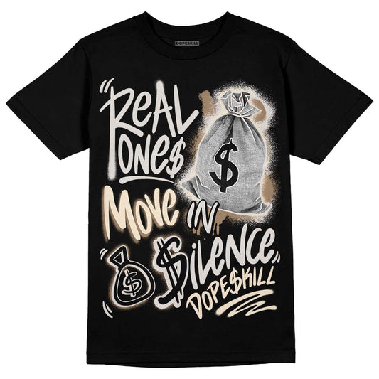 Jordan 5 SE “Sail” DopeSkill T-Shirt Real Ones Move In Silence Graphic Streetwear - Black