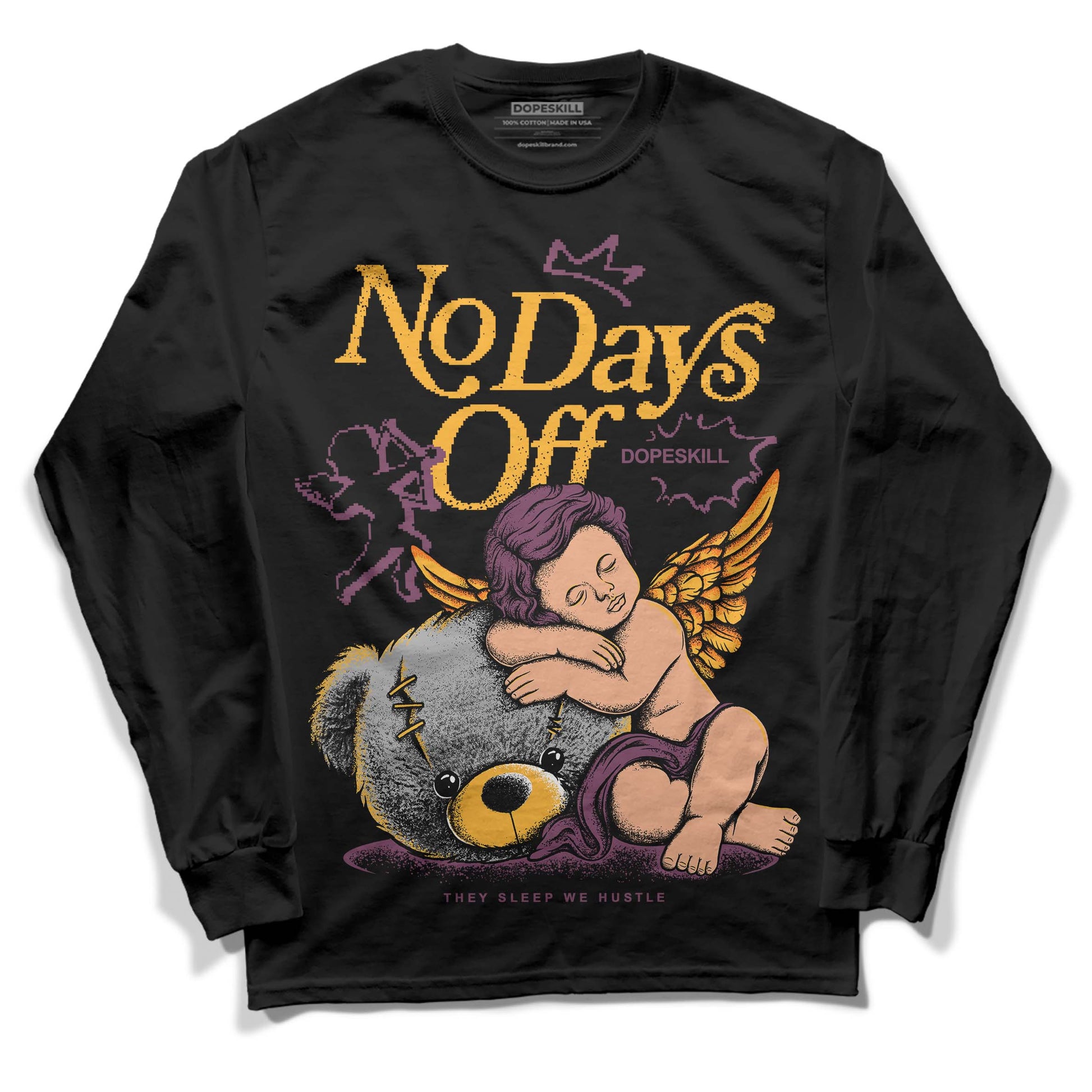 Jordan 1 Retro High OG Brotherhood DopeSkill Long Sleeve T-Shirt New No Days Off Graphic Streetwear - Black