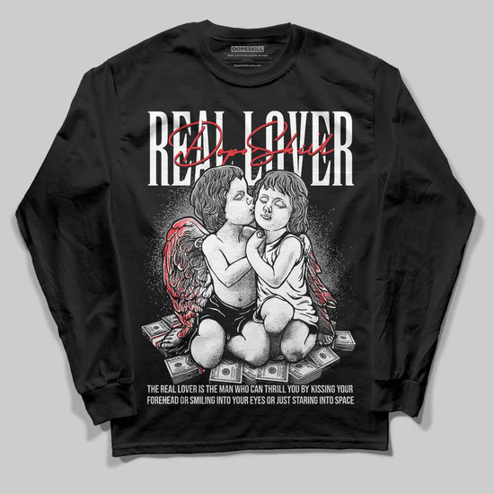 Rick Owens Leather Low Sneaker Black And Milk DopeSkill Long Sleeve T-Shirt Real Lover Graphic Streetwear - Black