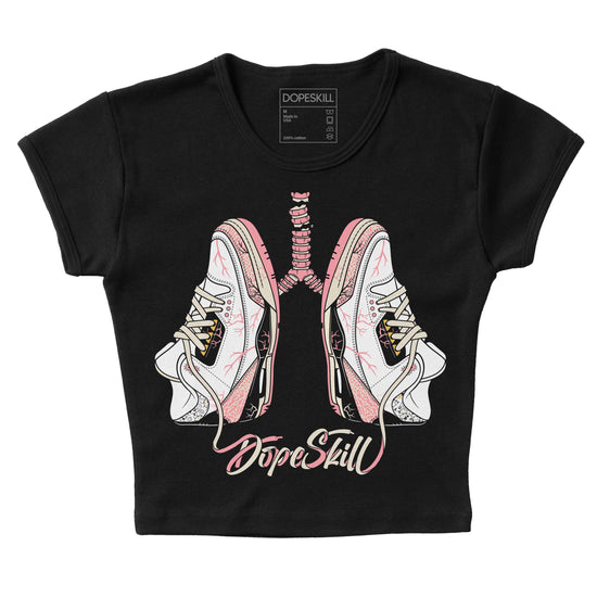 Jordan 3 GS “Red Stardust” DopeSkill Women's Crop Top Breathe Graphic Streetwear - Black