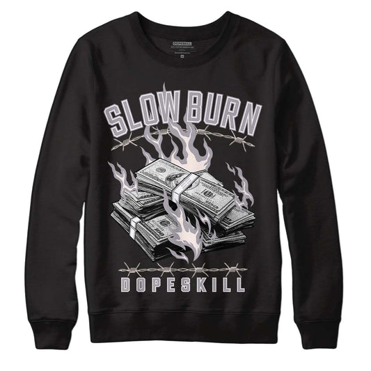 Jordan 2 Cement Grey DopeSkill Sweatshirt Slow Burn Graphic Streetwear - Black