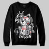 Jordan 4 OG “White Cement” DopeSkill Sweatshirt Smile Through The Pain Graphic Streetwear - Black
