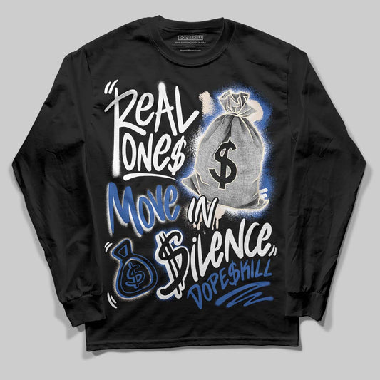 Jordan 1 Low Travis Scott x Fragment DopeSkill Long Sleeve T-Shirt Real Ones Move In Silence Graphic Streetwear - Black