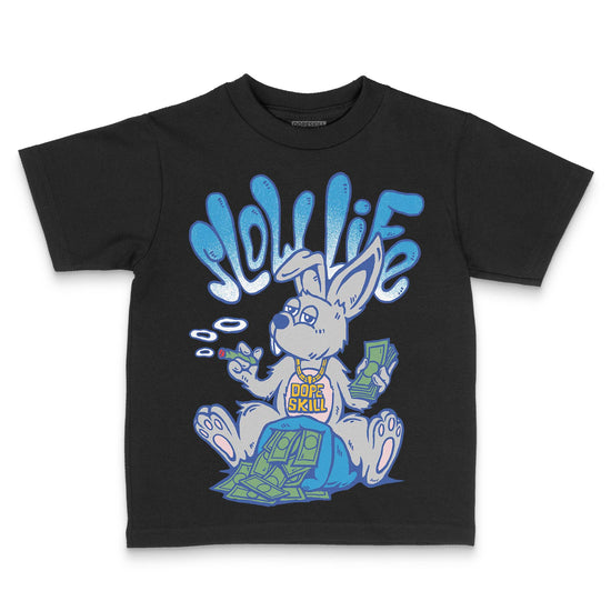 Royal Blue Sneakers DopeSkill Toddler Kids T-shirt Slow Life Graphic Streetwear - Black