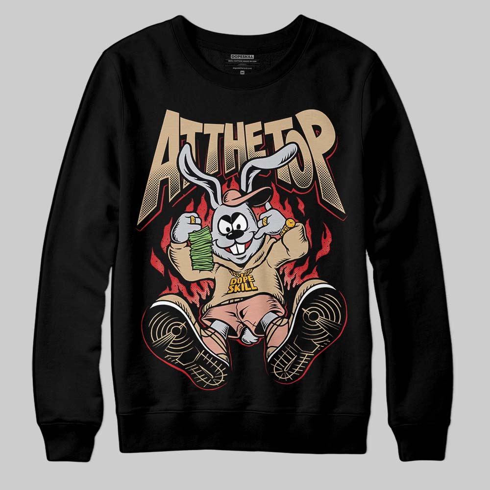 TAN Sneakers DopeSkill Sweatshirt At The Top Graphic Streetwear - Black