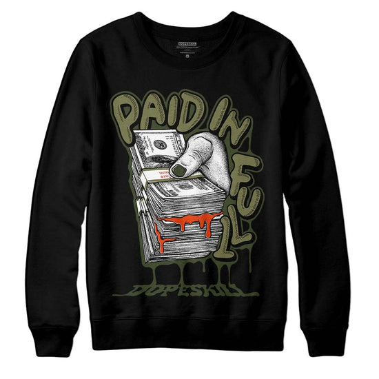 Olive Sneakers DopeSkill Sweatshirt Paid In Full Graphic Streetwear - Black