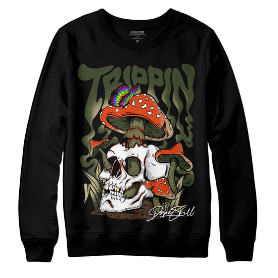 Olive Sneakers DopeSkill Sweatshirt Trippin Graphic Streetwear - Black