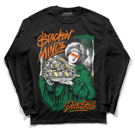 Green Sneakers DopeSkill Long Sleeve T-Shirt Stackin Mines Graphic Streetwear - Black