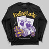 PURPLE Sneakers DopeSkill Long Sleeve T-Shirt Feeling Lucky Graphic Streetwear - Black