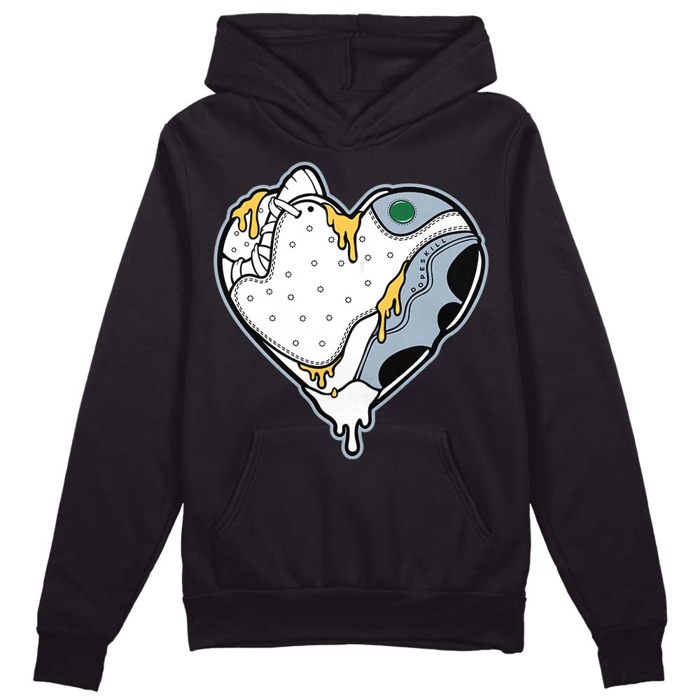 Jordan 13 “Blue Grey” DopeSkill Hoodie Sweatshirt Heart Jordan 13 Graphic Streetwear - Black