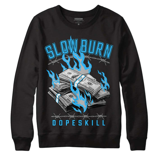 Jordan 2 Low "University Blue" DopeSkill Sweatshirt Slow Burn Graphic Streetwear - Black