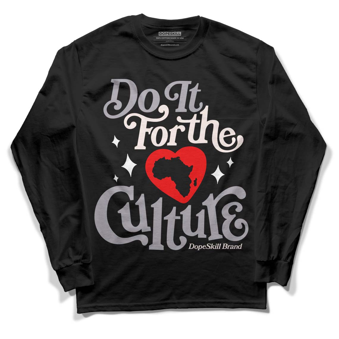 Jordan 2 Cement Grey DopeSkill Long Sleeve T-Shirt Do It For The Culture Graphic Streetwear - Black