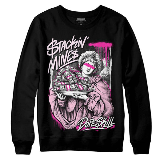 Pink Sneakers DopeSkill Sweatshirt Stackin Mines Graphic Streetwear - Black