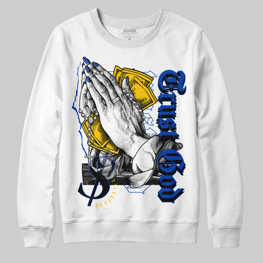 Jordan 14 “Laney” DopeSkill Sweatshirt Trust God Graphic Streetwear - White