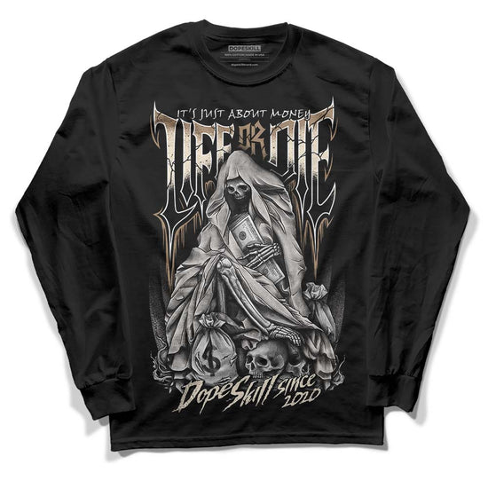 Jordan 5 SE “Sail” DopeSkill Long Sleeve T-Shirt Life or Die Graphic Streetwear - Black