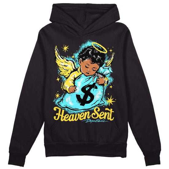 Jordan 5 Aqua DopeSkill Hoodie Sweatshirt Heaven Sent Graphic Streetwear - Black