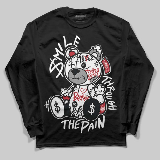 Jordan 14 Retro ‘Black Toe’ DopeSkill Long Sleeve T-Shirt Smile Through The Pain Graphic Streetwear - Black