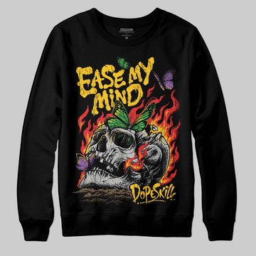 Yellow Sneakers DopeSkill Sweatshirt Ease My Mind Graphic Streetwear - Black