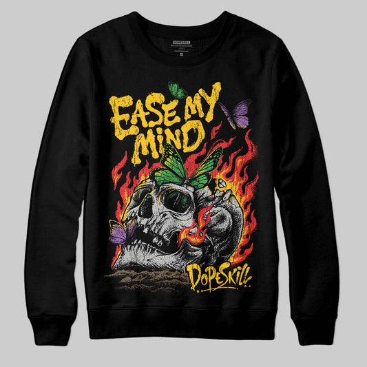 Yellow Sneakers DopeSkill Sweatshirt Ease My Mind Graphic Streetwear - Black
