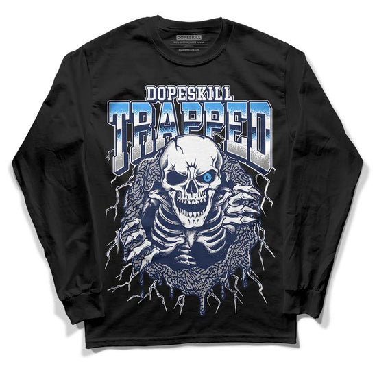 Jordan Spiz’ike Low “White/Obsidian” DopeSkill Long Sleeve T-Shirt Trapped Halloween Graphic Streetwear - Black