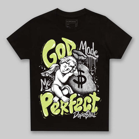 Jordan 4 GS “Light Lemon Twist” DopeSkill Toddler Kids T-shirt God Made Me Perfect Graphic Streetwear - Black