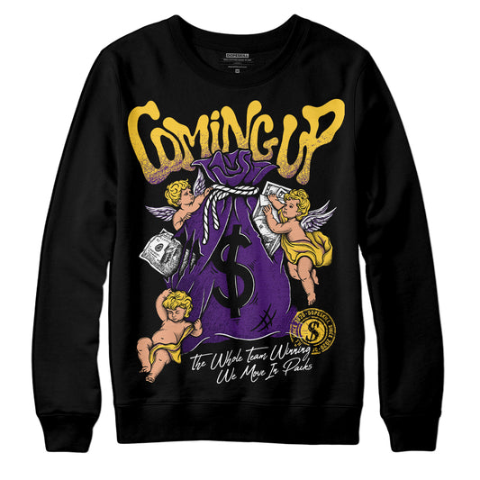 Jordan 12 “Field Purple” DopeSkill Sweatshirt Money Bag Coming Up Graphic Streetwear - Black
