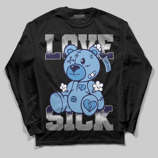 University Blue Sneakers DopeSkill Long Sleeve T-Shirt Love Sick Graphic Streetwear - Black