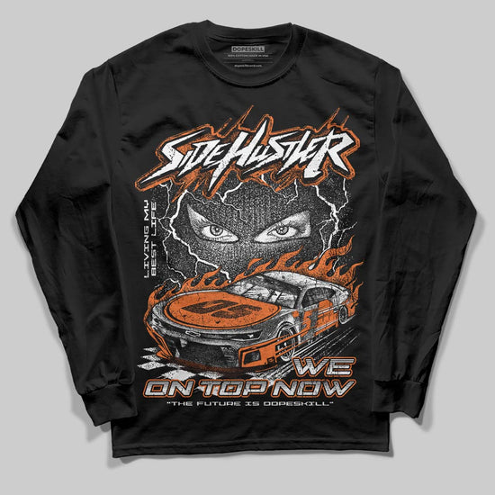 Orange, Black and White Sneakers DopeSkill Long Sleeve T-Shirt Flexin' Graphic Streetwear - Black