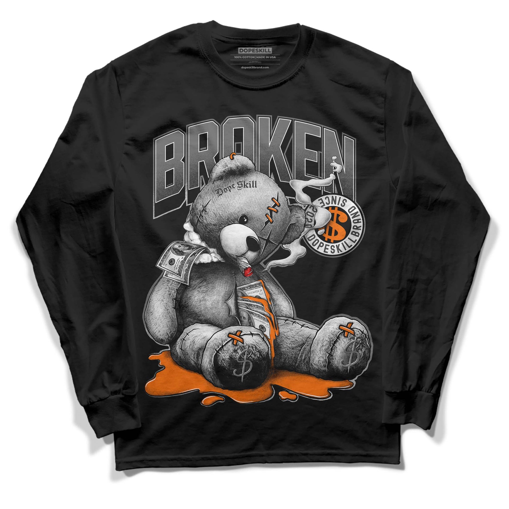 Jordan 3 Retro 'Fear Pack' DopeSkill Long Sleeve T-Shirt Sick Bear Graphic Streetwear - Black