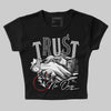 Jordan 4 “White Thunder” DopeSkill Women's Crop Top Trust No One Graphic Streetwear - Black