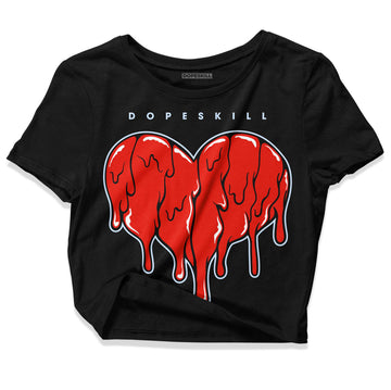 Jordan 6 Retro Toro Bravo DopeSkill Women's Crop Top Slime Drip Heart Graphic Streetwear - Black