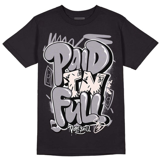 Jordan 2 Cement Grey DopeSkill T-Shirt New Paid In Full Graphic Streetwear - Black