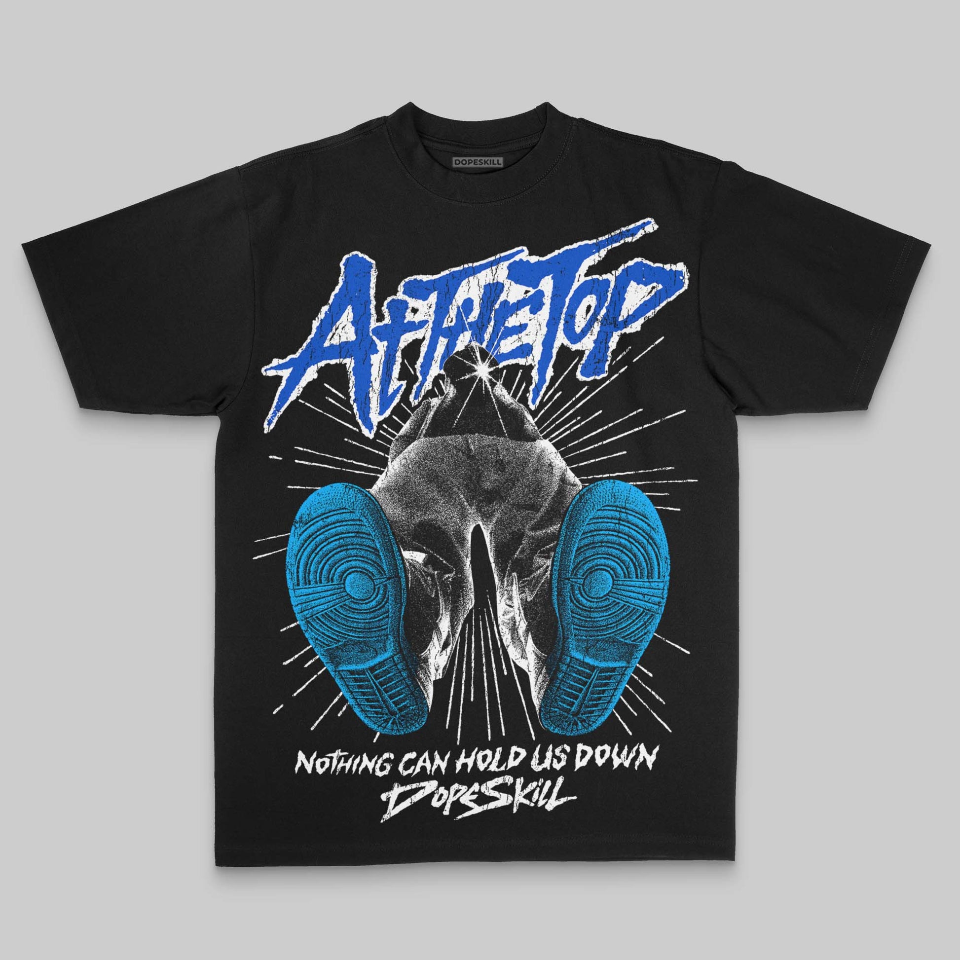 Royal Blue Oversize Print Nothing Can Hold US Down DopeSkill Graphic Premium T-shirt Streetwear - Black