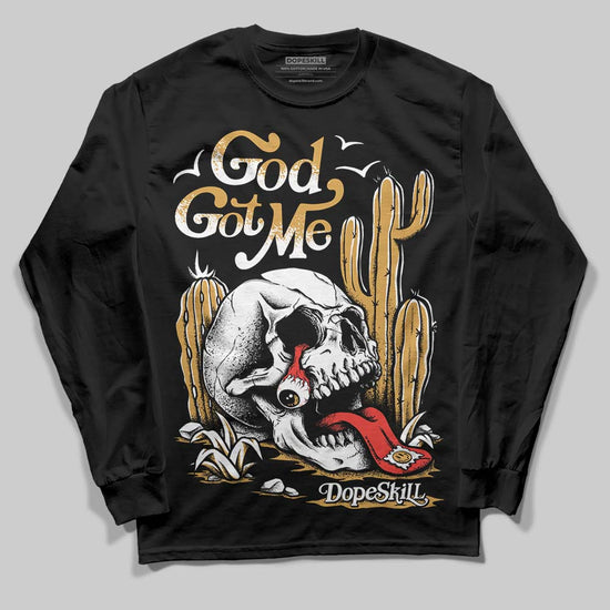 Jordan 11 "Gratitude" DopeSkill Long Sleeve T-Shirt God Got Me Graphic Streetwear - Black