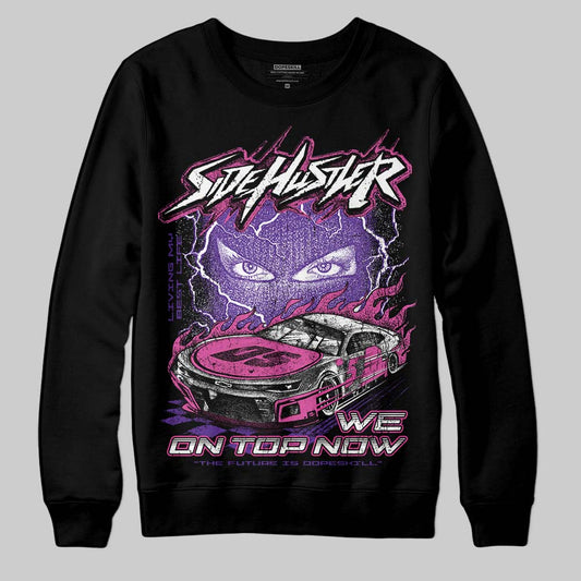 PURPLE Sneakers DopeSkill Sweatshirt New Side Hustler Graphic Streetwear - Black