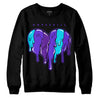 Jordan 6 "Aqua" DopeSkill Sweatshirt Slime Drip Heart Graphic Streetwear - Black 