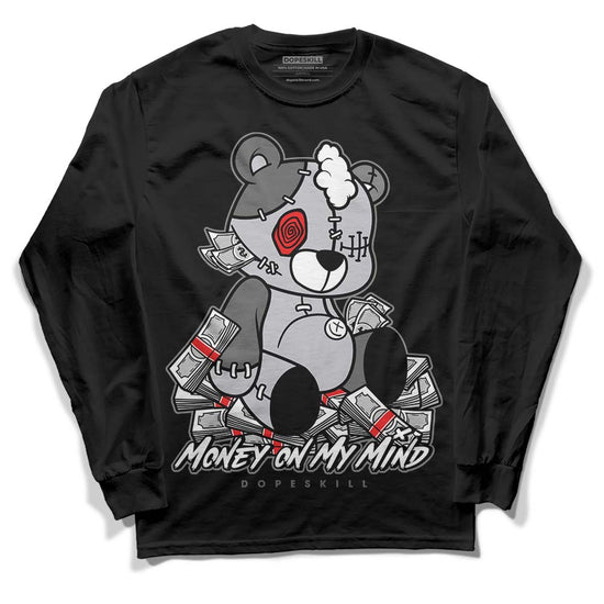 Grey Sneakers DopeSkill Long Sleeve T-Shirt MOMM Bear Graphic Streetwear - Black