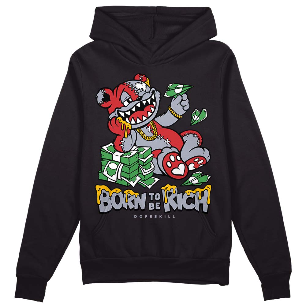 Jordan 4 “Bred Reimagined” DopeSkill Hoodie Sweatshirt Born To Be Rich Graphic Streetwear - Black