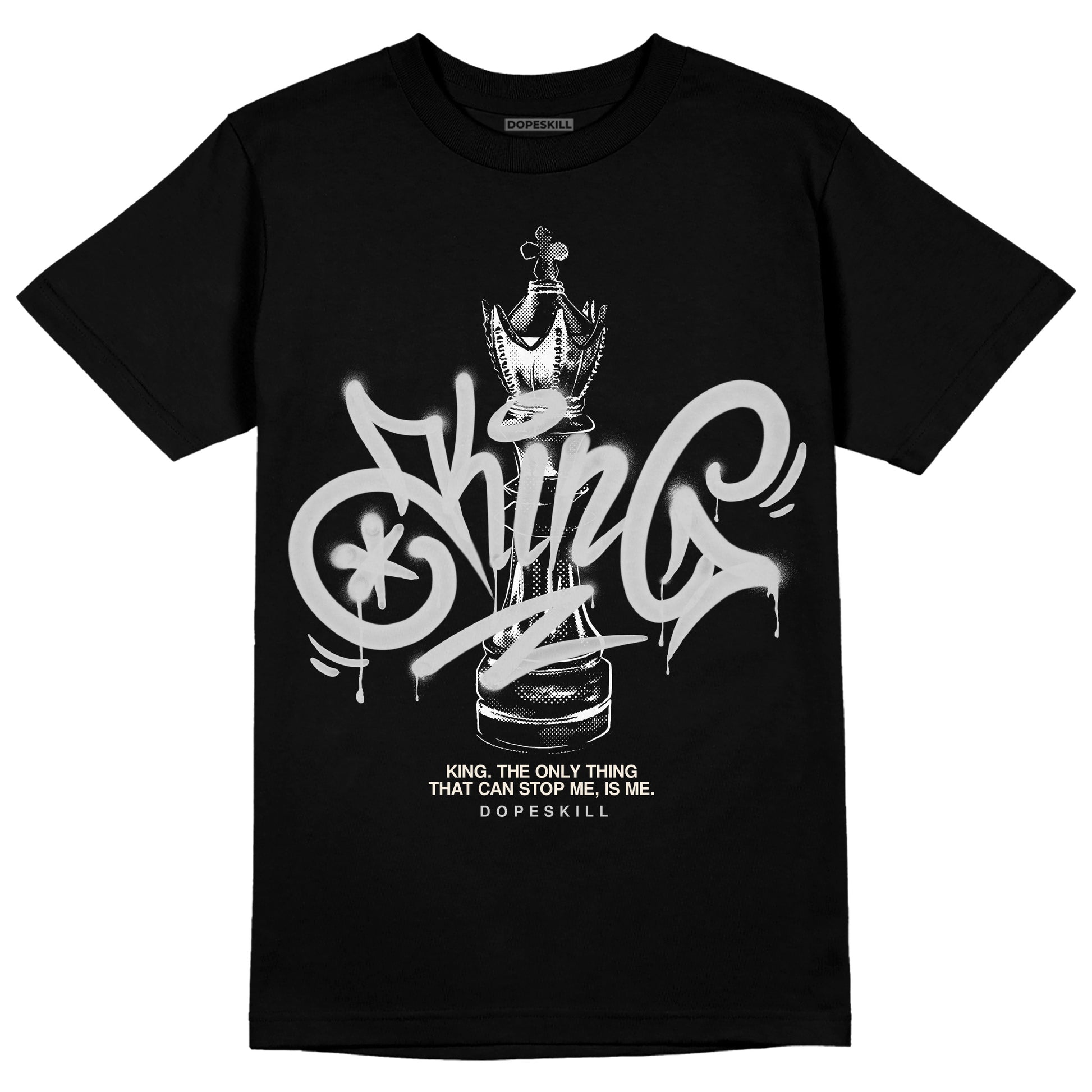 Jordan 3 “Off Noir” DopeSkill T-Shirt King Chess Graphic Streetwear - Black