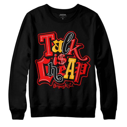 Red Sneakers DopeSkill Sweatshirt Talk Is Chip Graphic Streetwear - Black