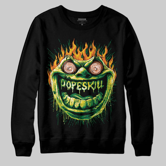 Green Sneakers DopeSkill Sweatshirt Hellfire Graphic Streetwear - black