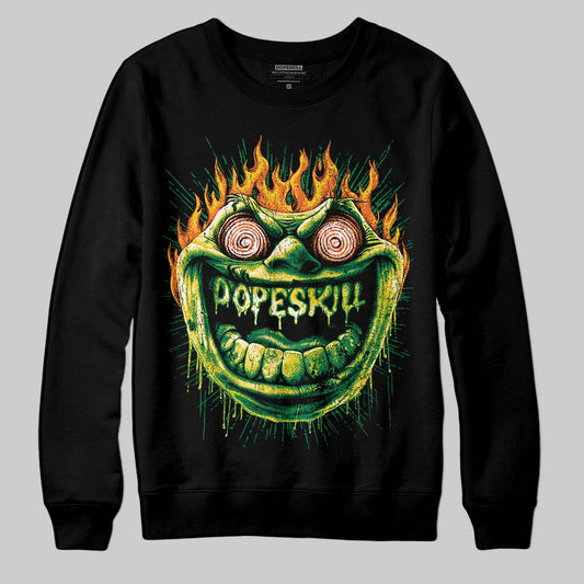Green Sneakers DopeSkill Sweatshirt Hellfire Graphic Streetwear - black