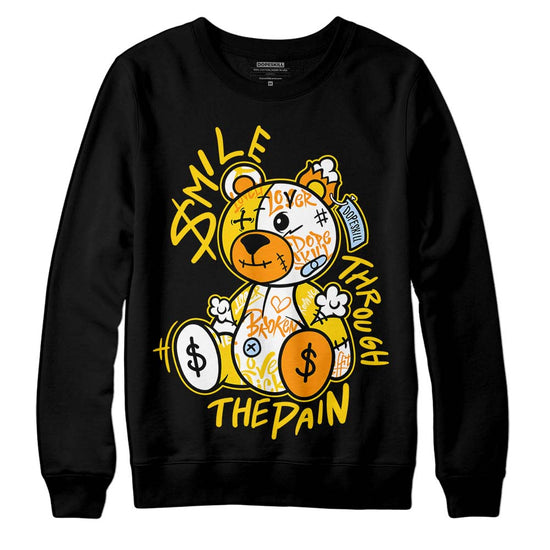 Jordan 6 “Yellow Ochre” DopeSkill Sweatshirt Smile Through The Pain Graphic Streetwear - Black