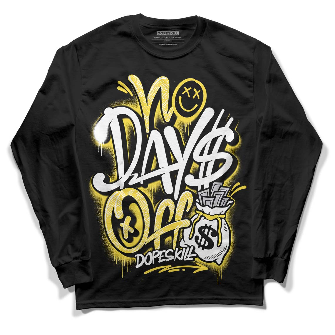 Wmns Air Jordan 11 Low 'Yellow Snakeskin' DopeSkill Long Sleeve T-Shirt No Days Off Graphic Streetwear - Black