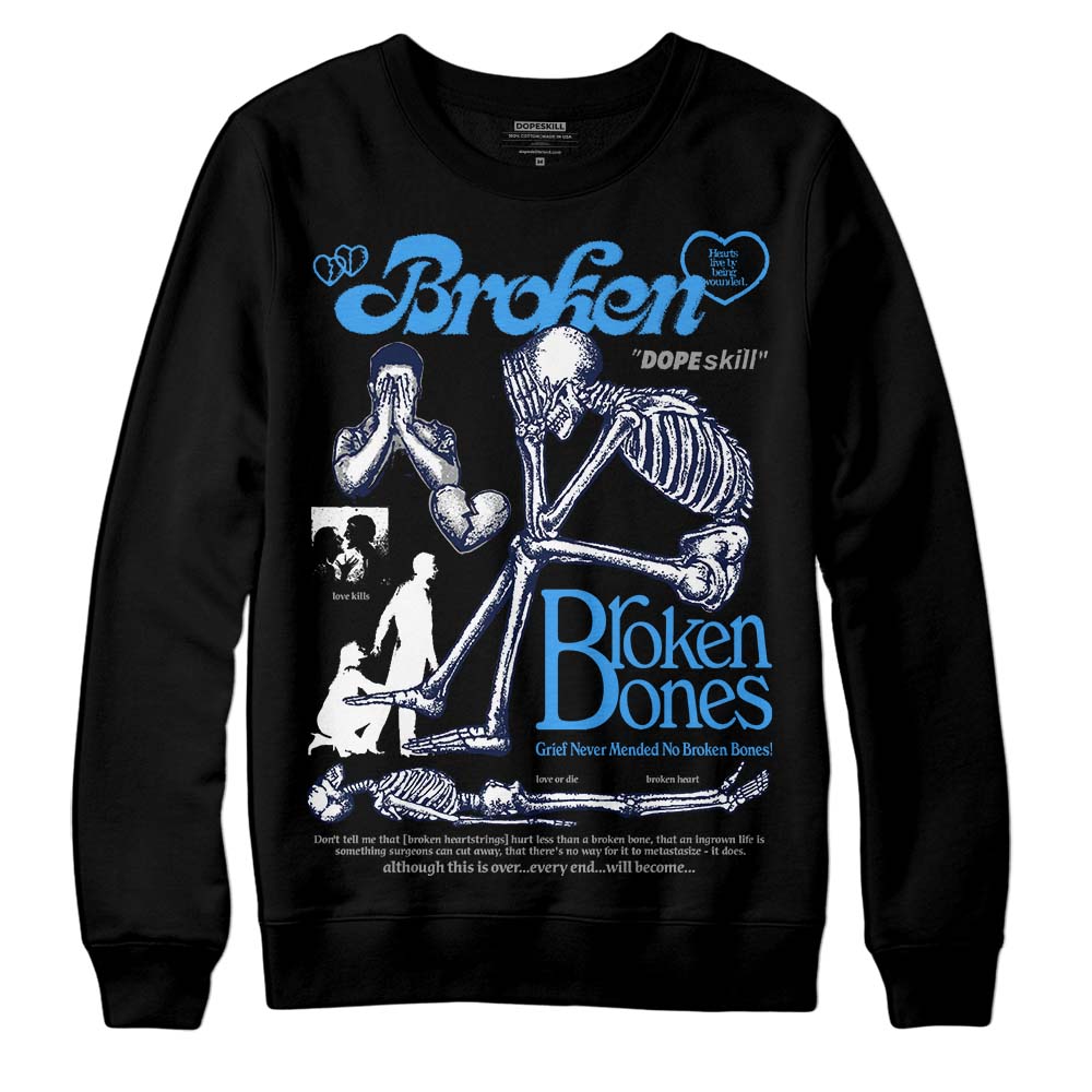 Jordan Spiz’ike Low “White/Obsidian” DopeSkill Sweatshirt Broken Bones Graphic Streetwear - Black