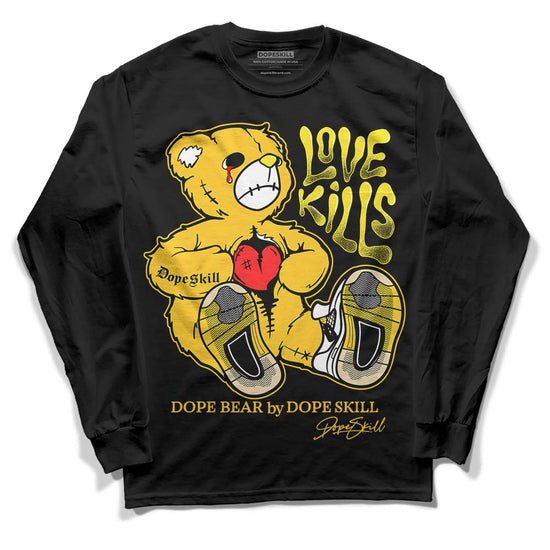 Jordan 4 Retro “Vivid Sulfur” DopeSkill Long Sleeve T-Shirt Love Kills Graphic Streetwear - Black