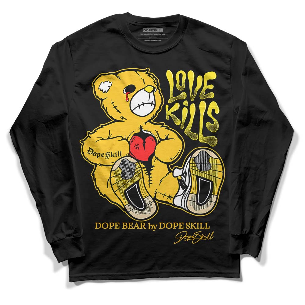 Jordan 4 Retro “Vivid Sulfur” DopeSkill Long Sleeve T-Shirt Love Kills Graphic Streetwear - Black